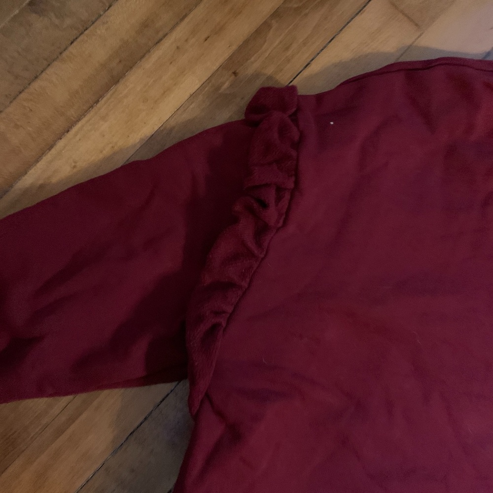 Something‎ somewhere ruffle sleeve heavy sweatshirt. Worn once.